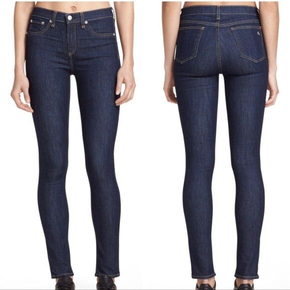 Rag & Bone 10 Inch Skinny Dark Wash Harrow Jeans Size 25 - Picture 1 of 11